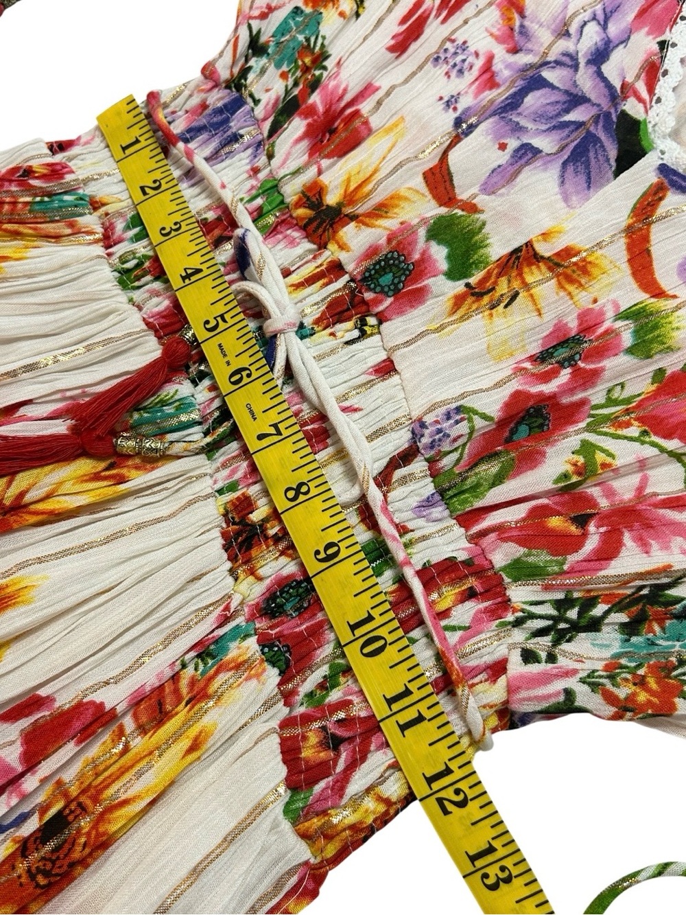 Me 2 Magic Bohemian Wildflower Floral Maxi Dress with Tiered Skirt Womens S - Picture 11 of 12